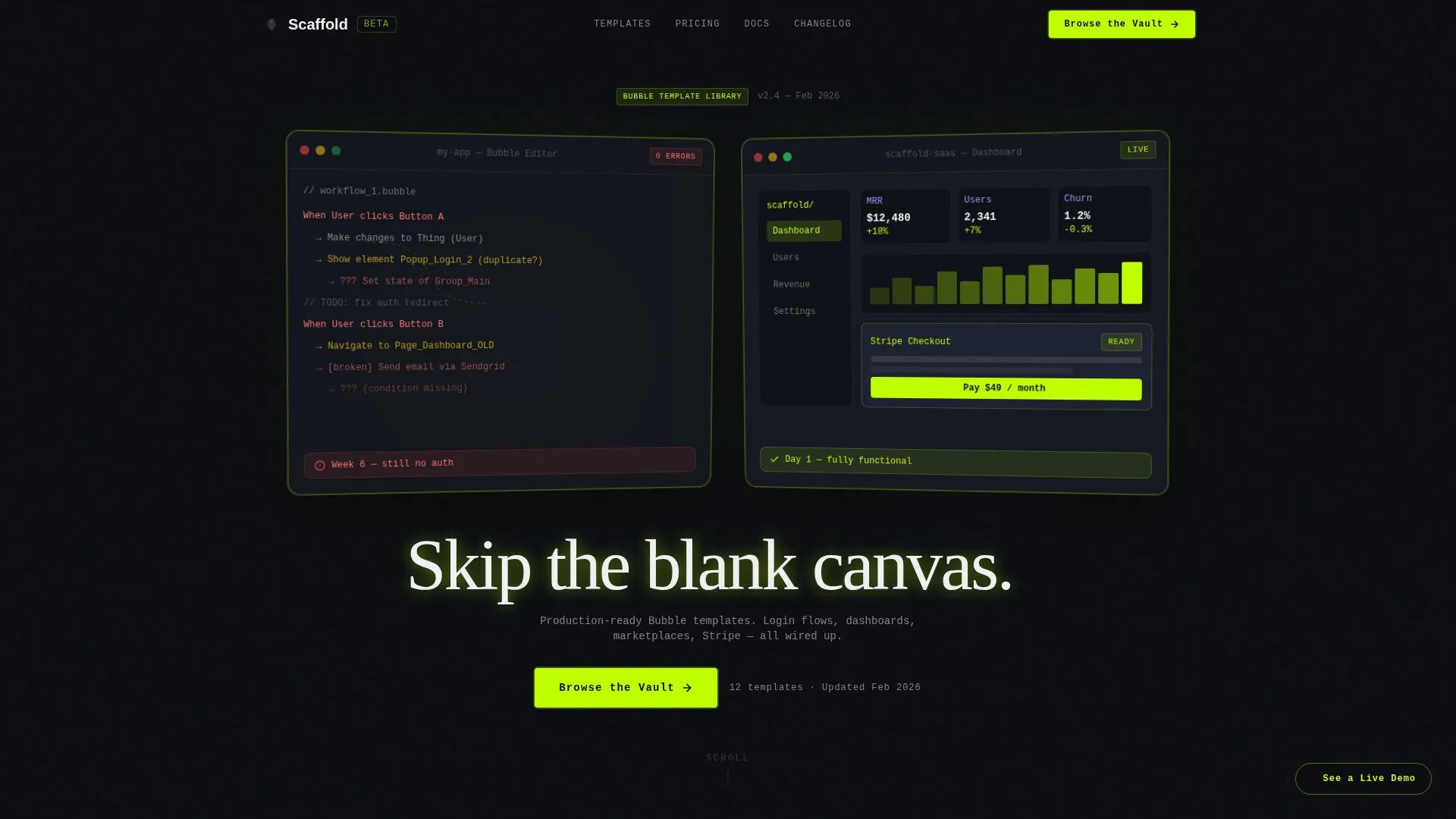 Powerful Bubble | Free Website Template | Rocket