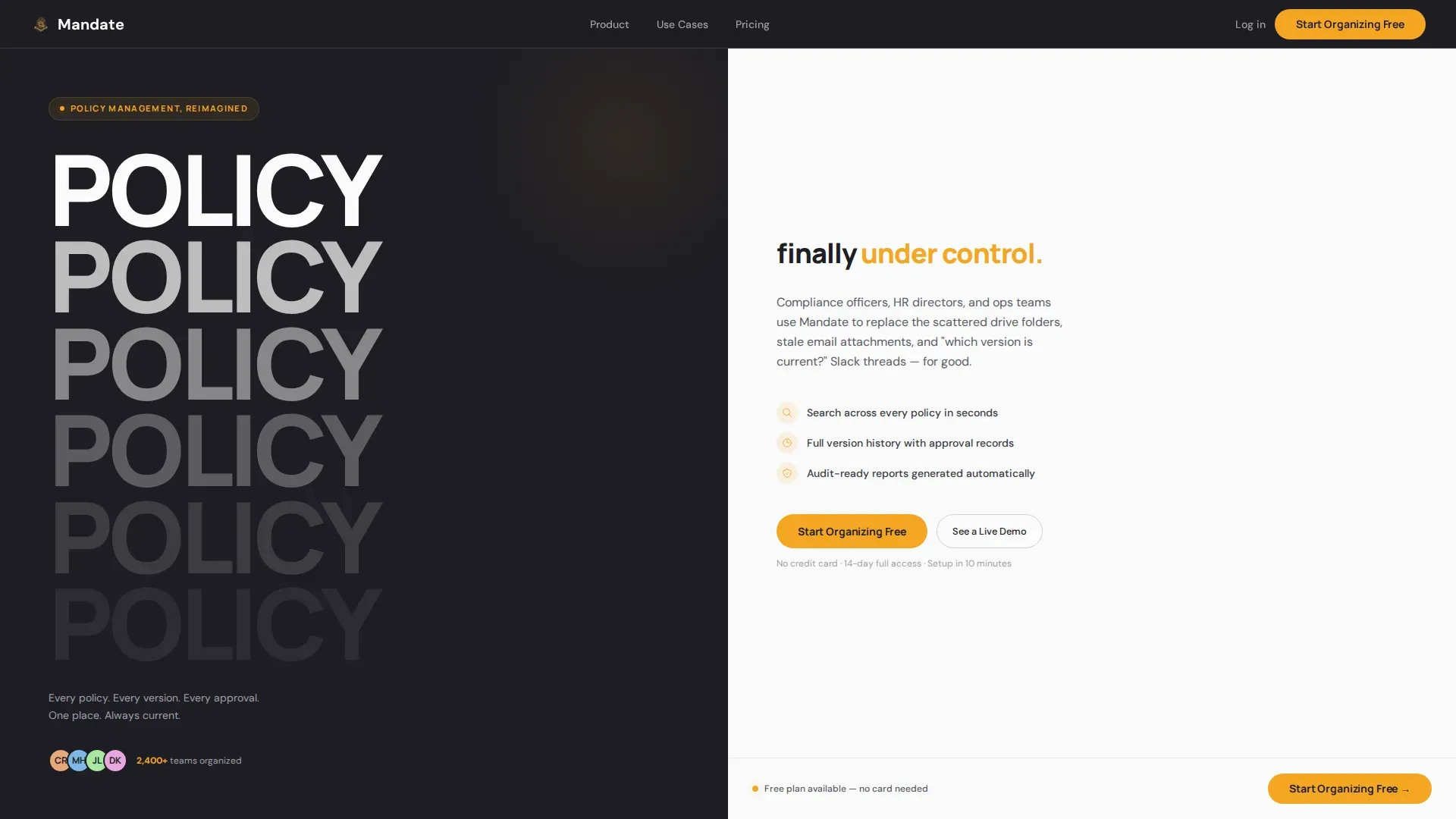 Agile Startup Policies Landing Page Template