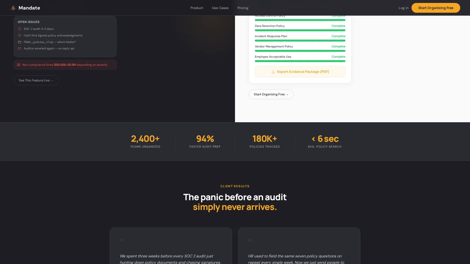 Agile Startup Policies Landing Page Template