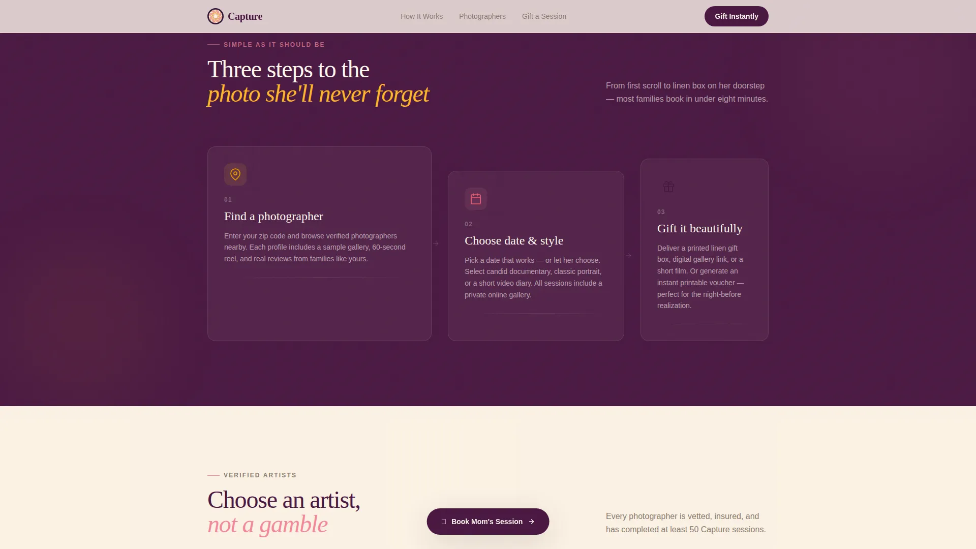 Mother's Day Business Booking Website Template
