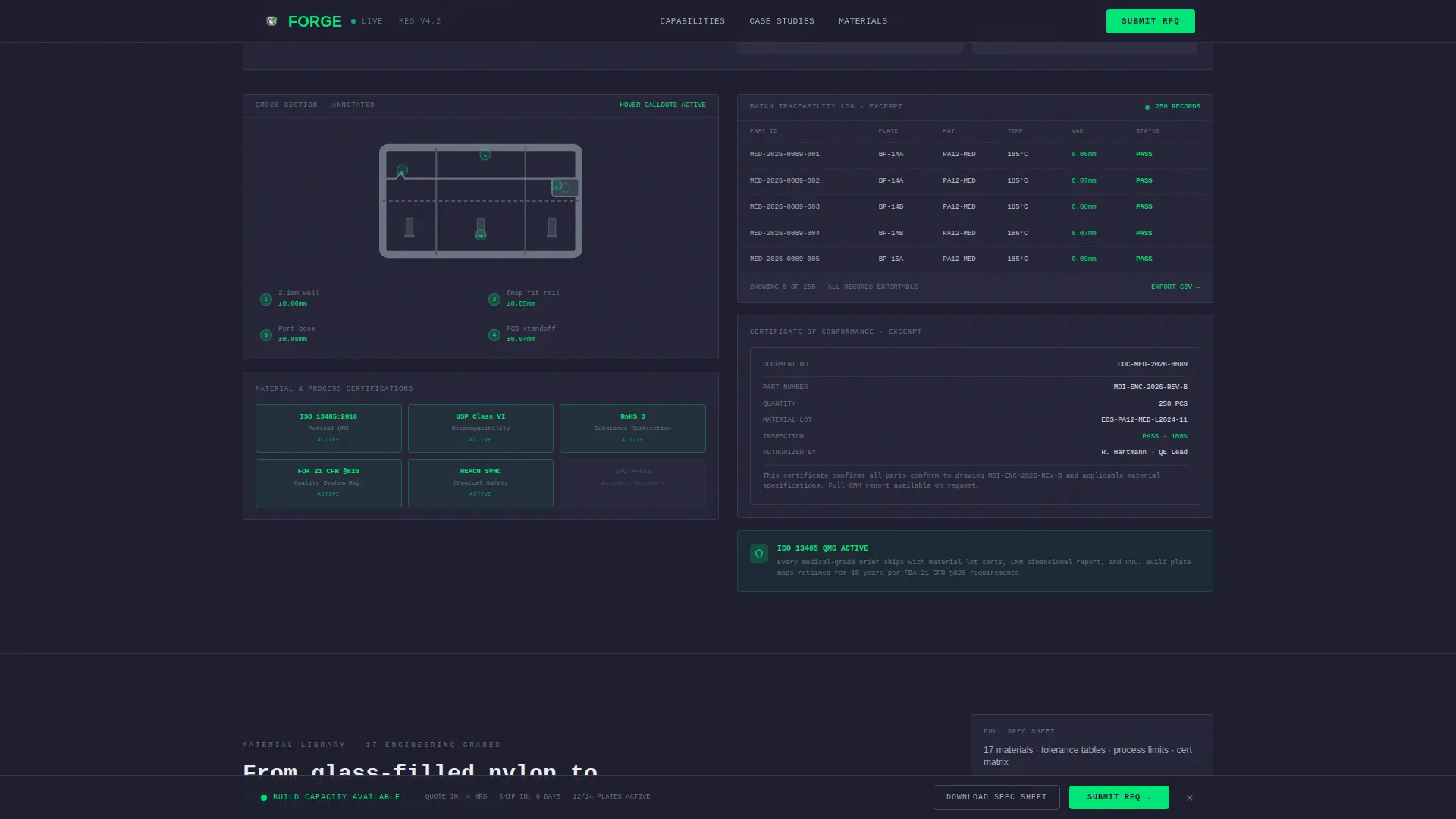 Plastics & Injection Molding Portfolio Website Template