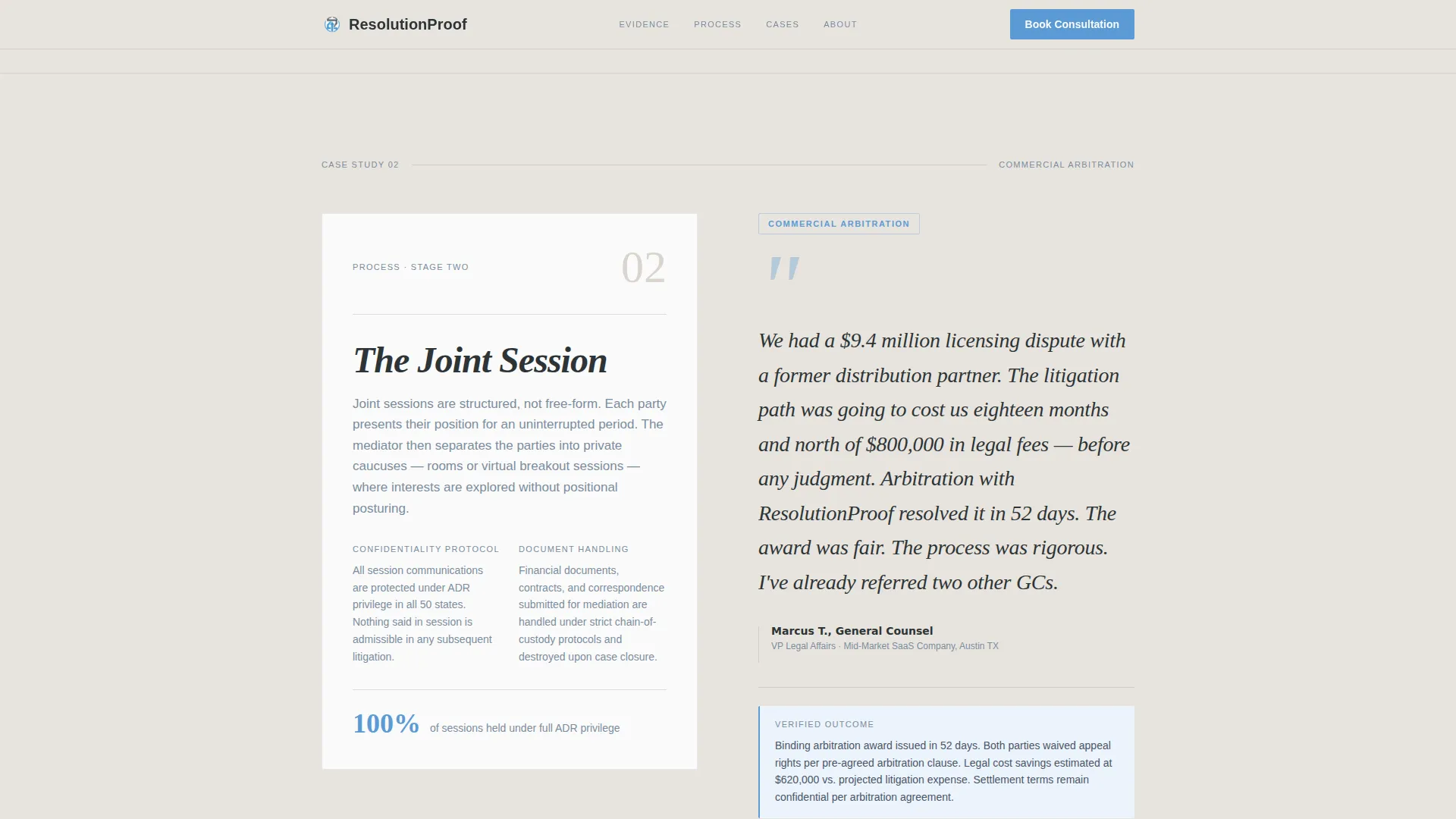 Mediator & Arbitrator Booking Website Template