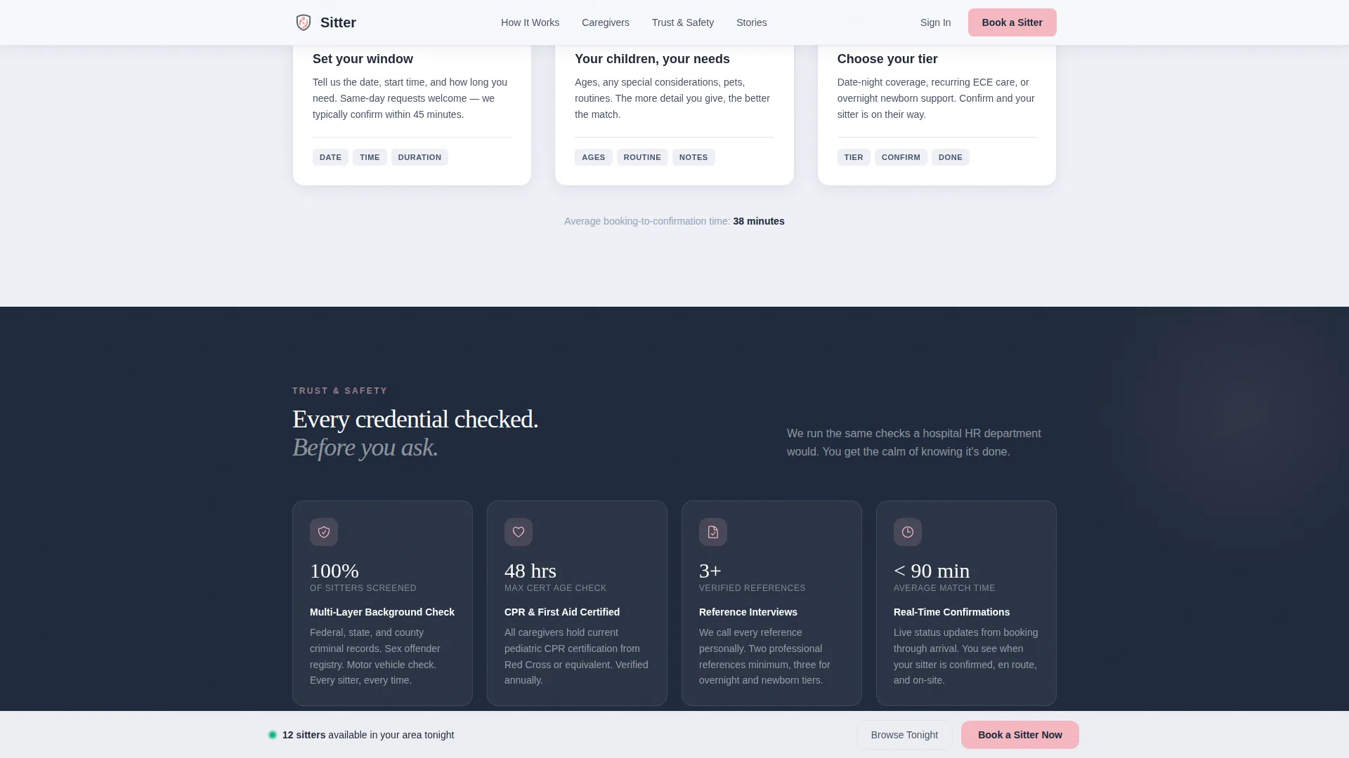 Babysitter Booking Website Template