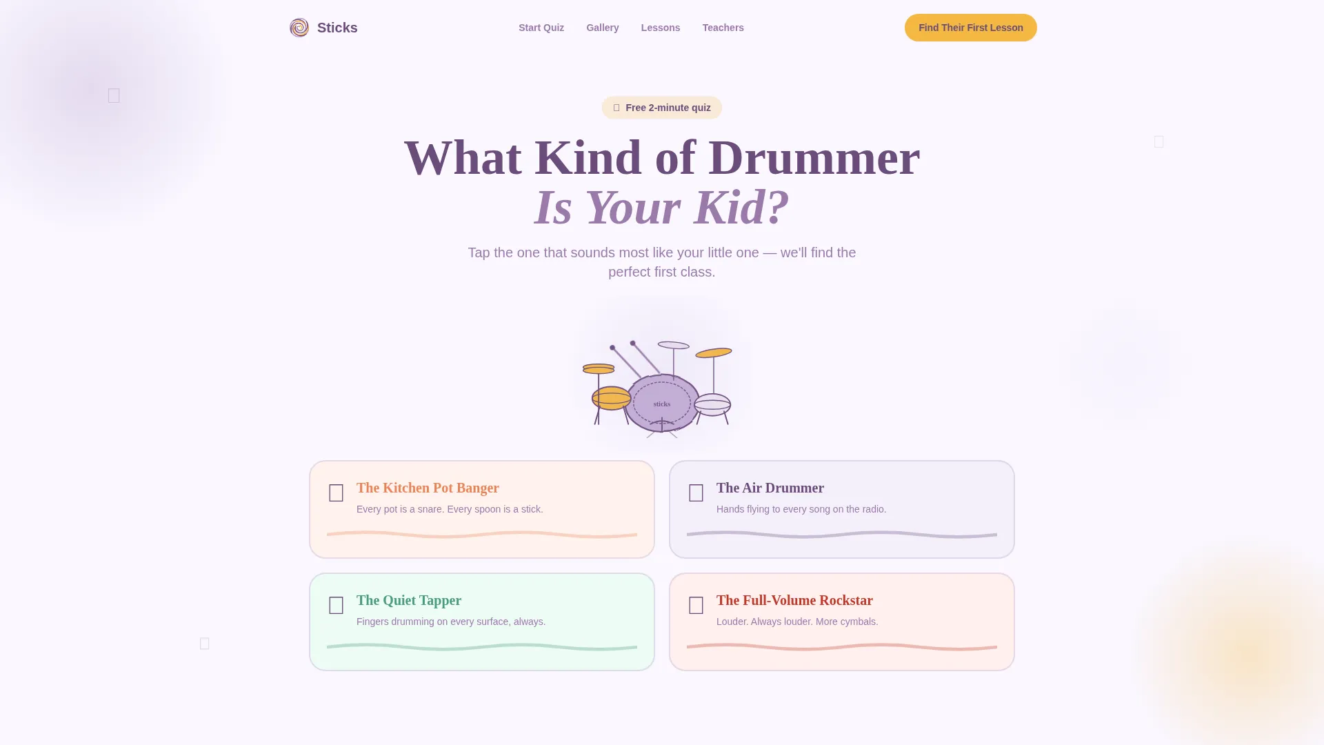 Kids Drums Booking Website Template