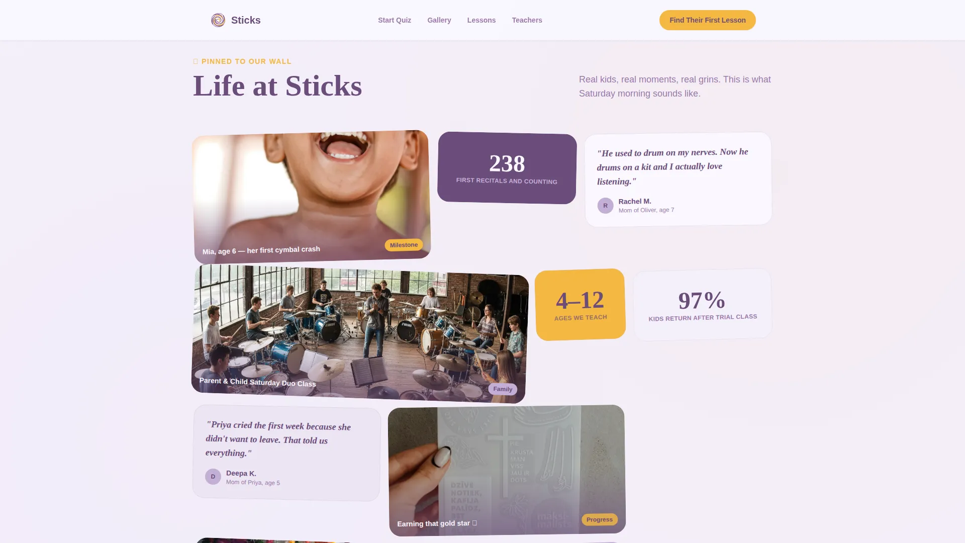 Kids Drums Booking Website Template