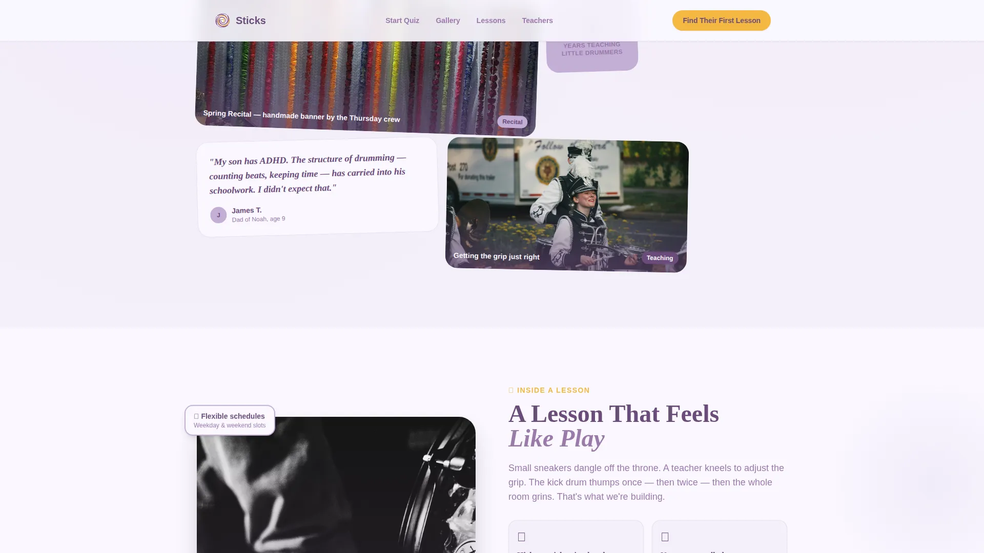 Kids Drums Booking Website Template