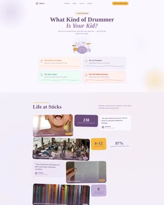 Kids Drums Booking Website Template