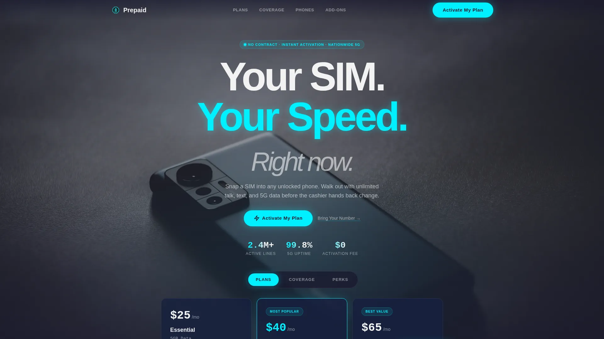 Mobile & Network Operator Cost Calculator Website Template