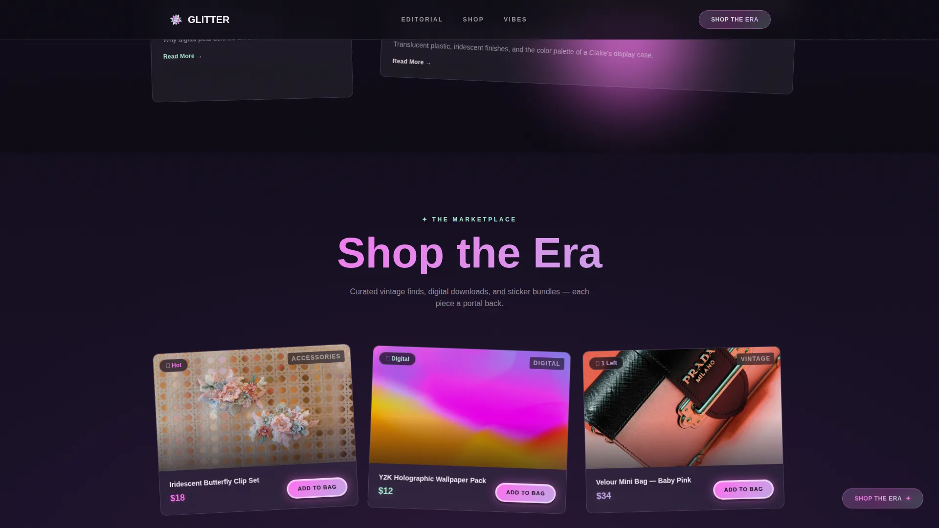 Y2K Fashion Blog Website Template
