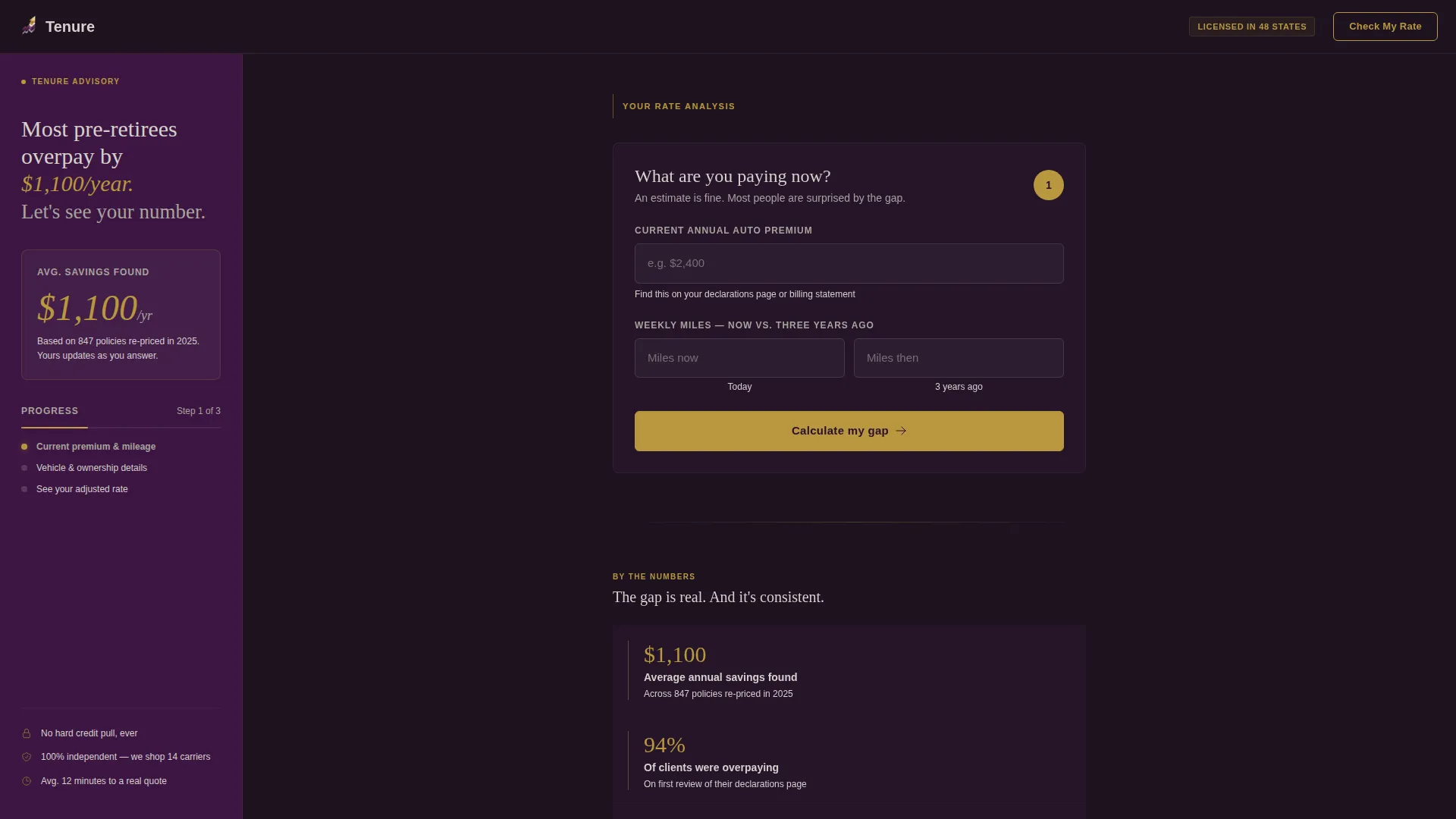Pre-Retiree Auto Insurance Landing Page Template