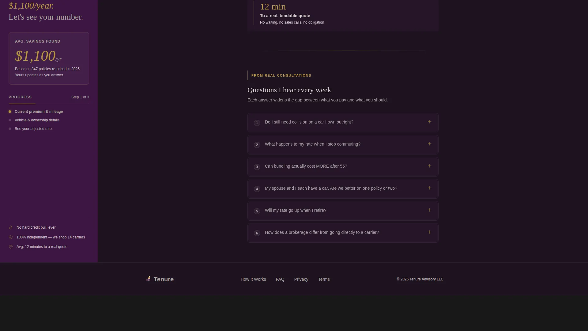 Pre-Retiree Auto Insurance Landing Page Template