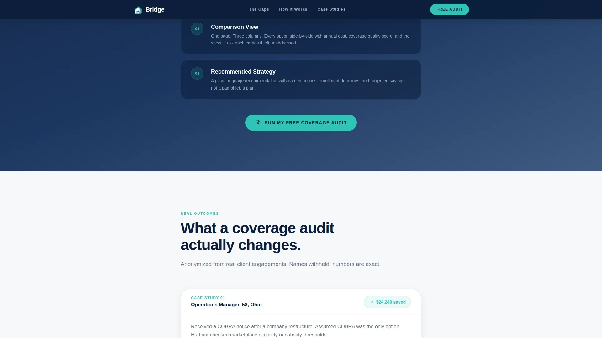 Pre-Retiree Coverage Gap Landing Page Template