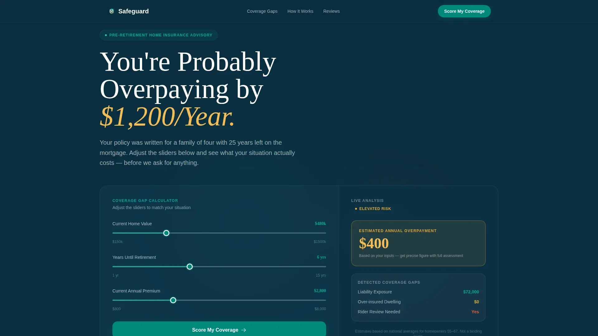 Precision Coverage Audit Landing Page Template