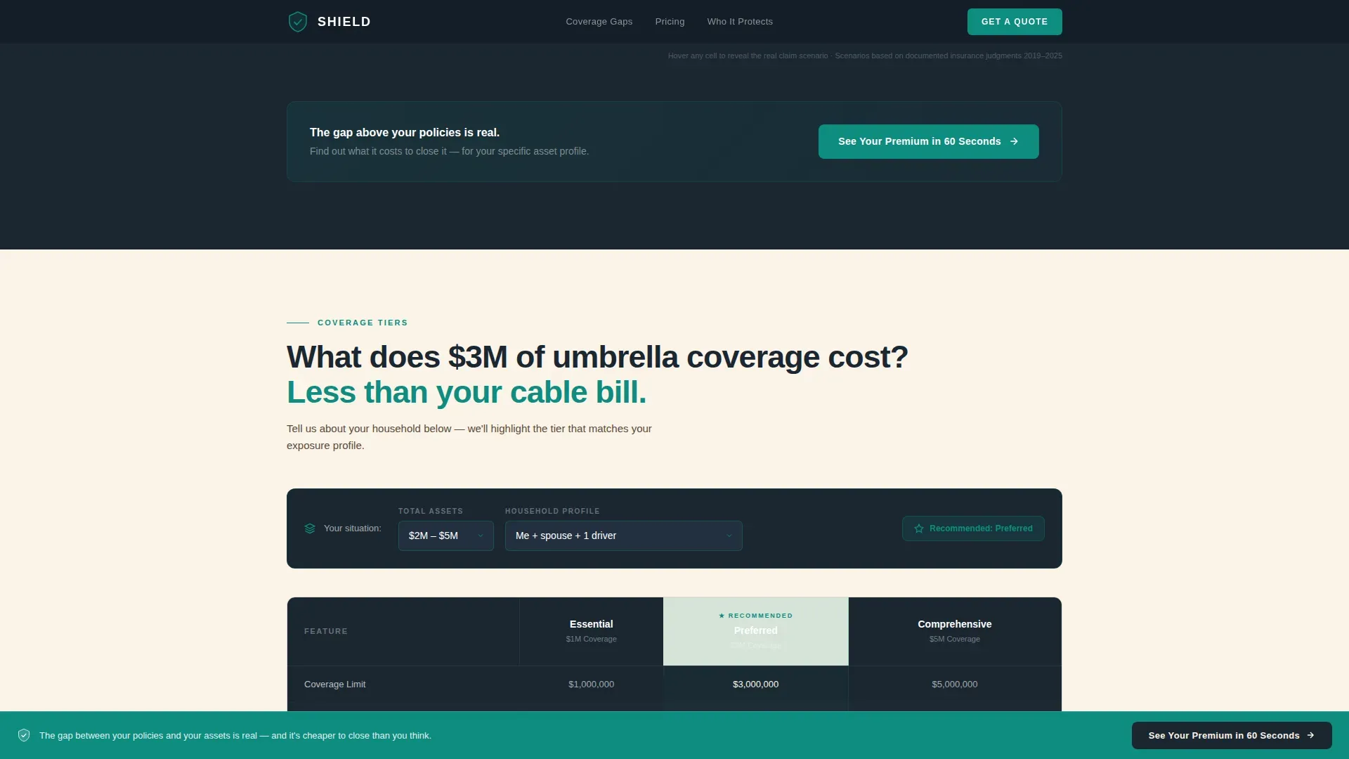 Premium Wealth Umbrella Landing Page Template