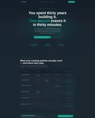 Premium Wealth Umbrella Landing Page Template