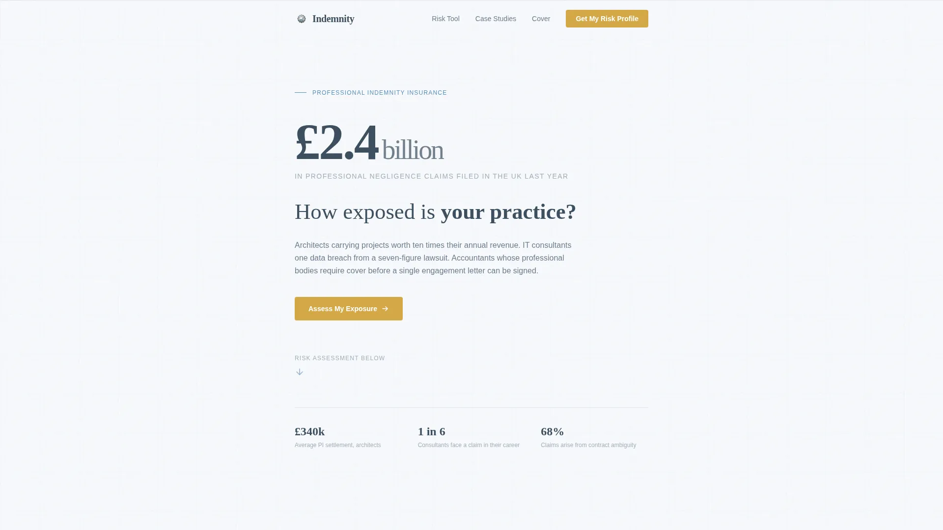Professional Indemnity Insurance Landing Page Template