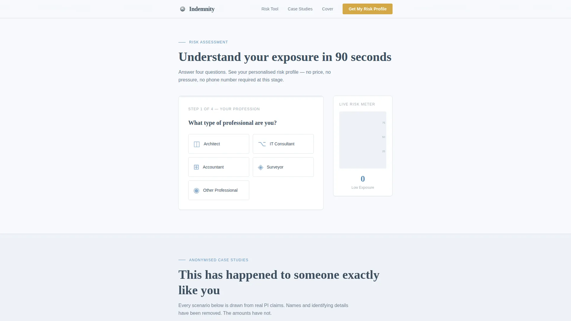 Professional Indemnity Insurance Landing Page Template