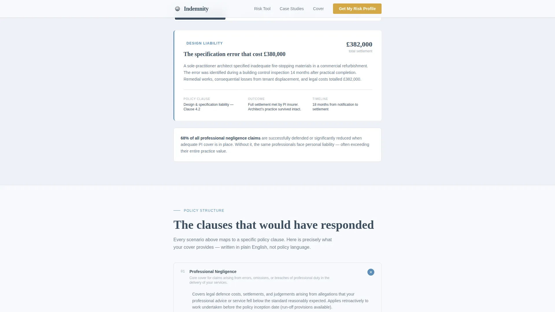 Professional Indemnity Insurance Landing Page Template