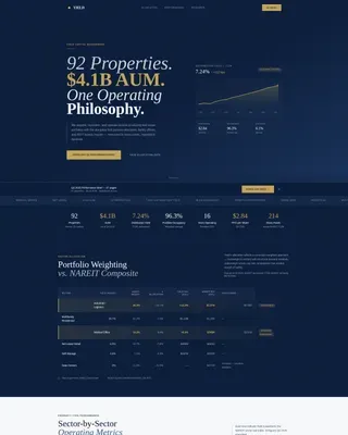 REIT Management Comparison Table Landing Page Template