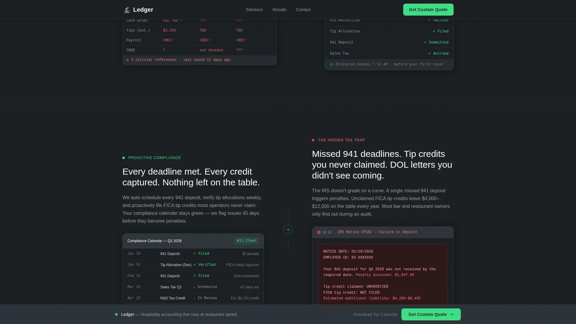 Restaurant & Bar Accounting Cost Estimator Website Template