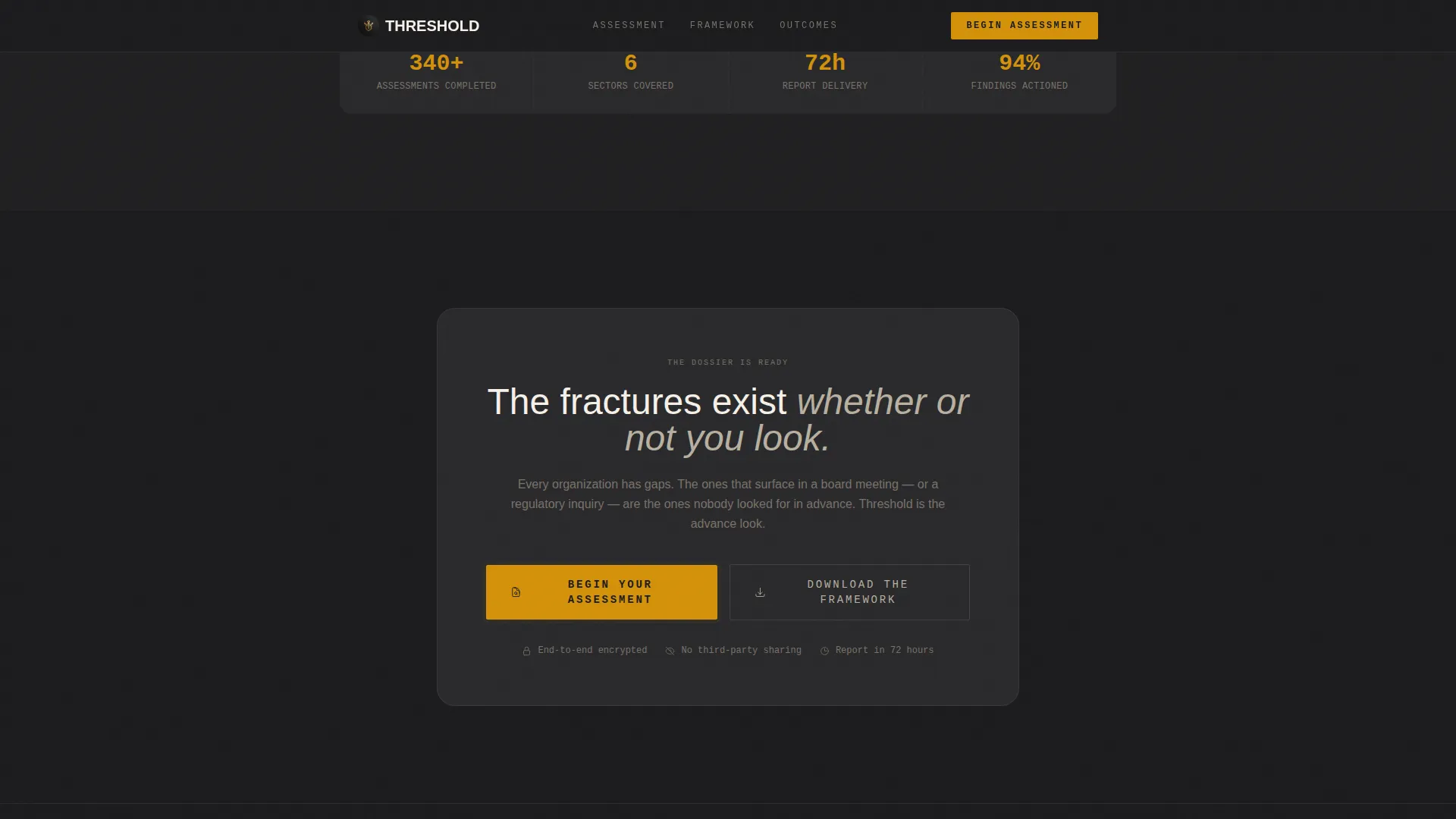 Executive Risk Assessment Landing Page Template