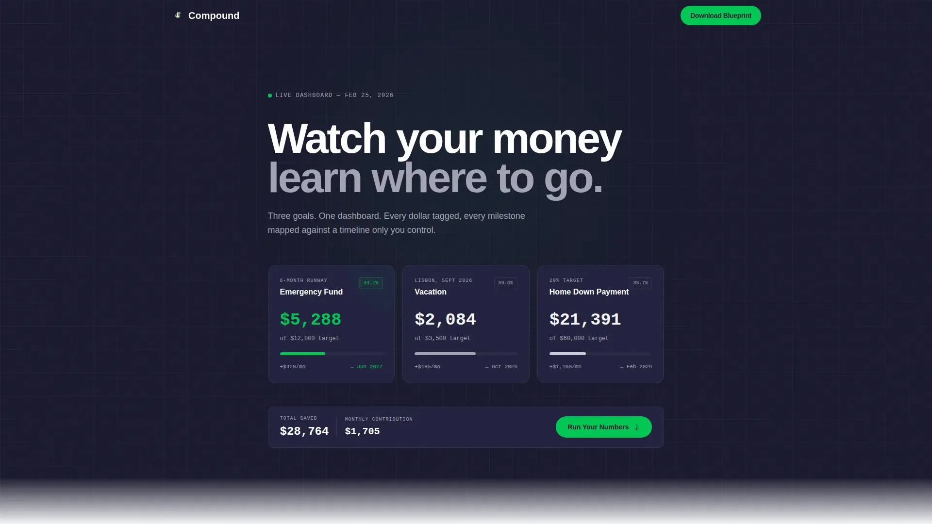 Savings Tracker Goal Landing Page Template