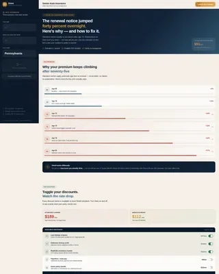 Senior (75+) Insurance Cost Calculator Website Template