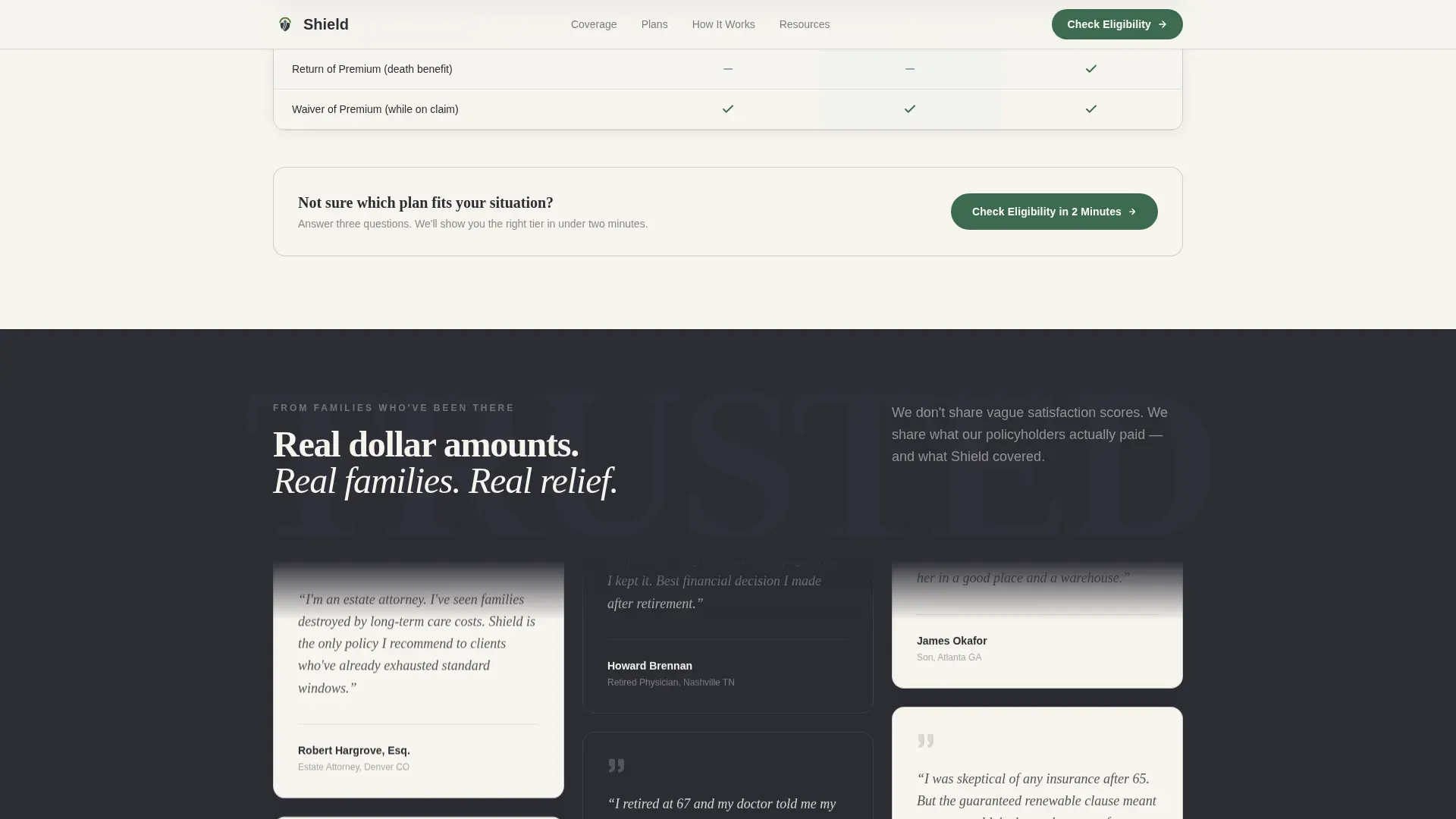 Senior Disability Protection Landing Page Template