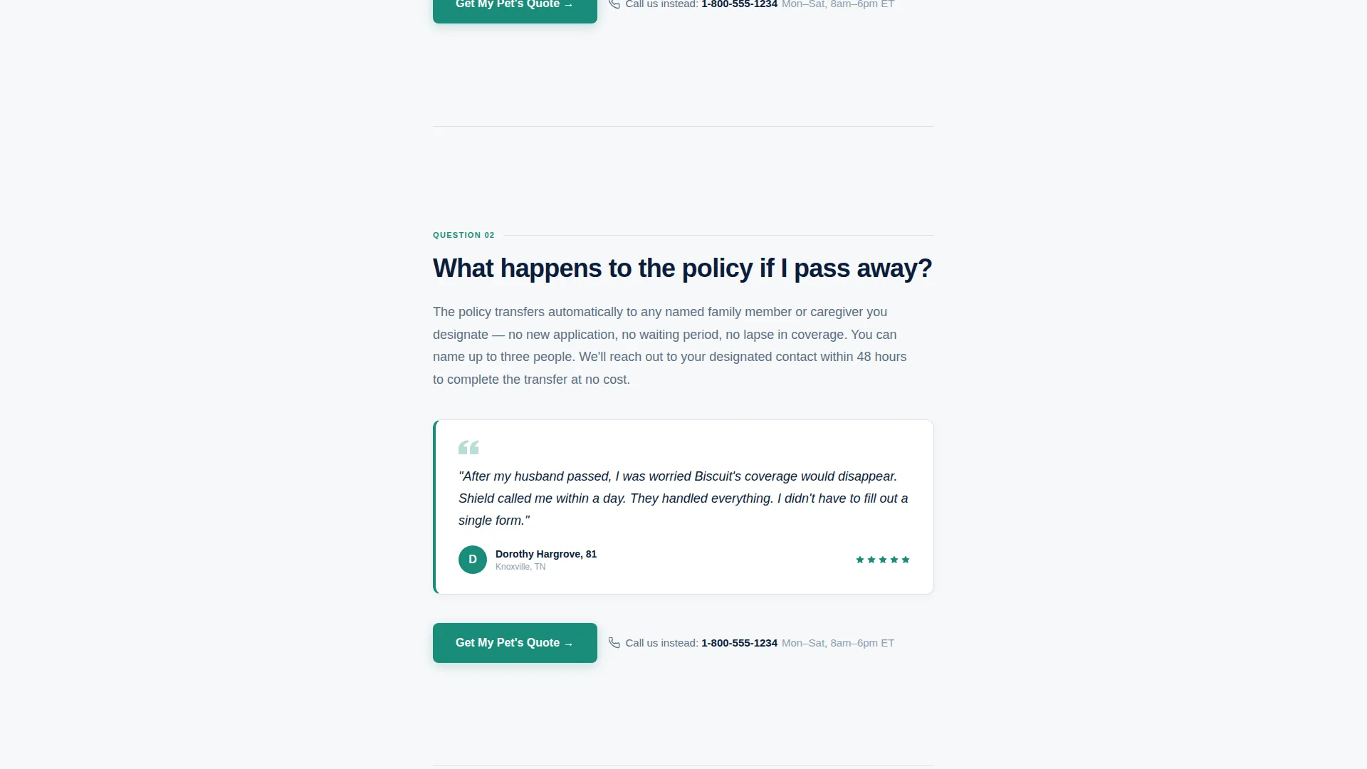 Senior Pet Insurance Landing Page Template