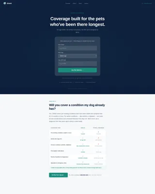 Senior Pet Insurance Landing Page Template