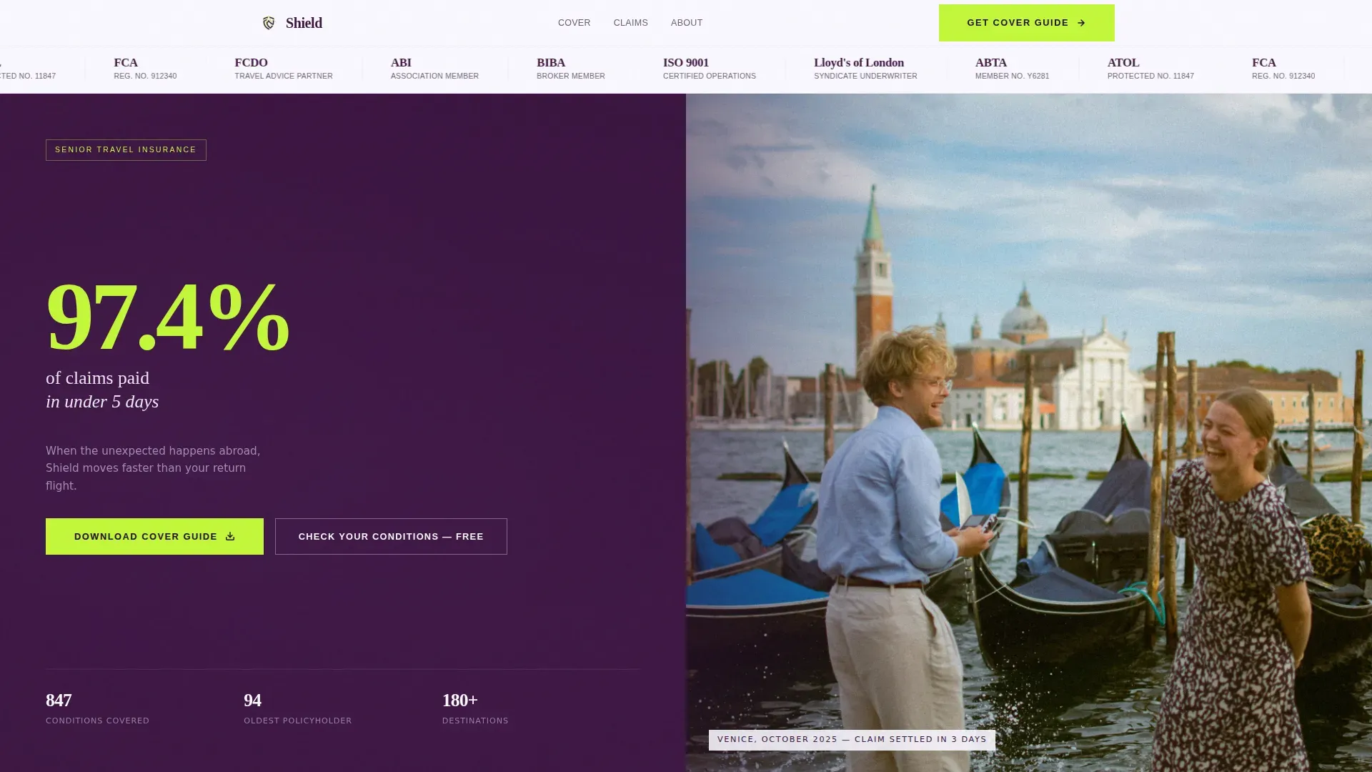 Travel Insurance Senior Landing Page Template