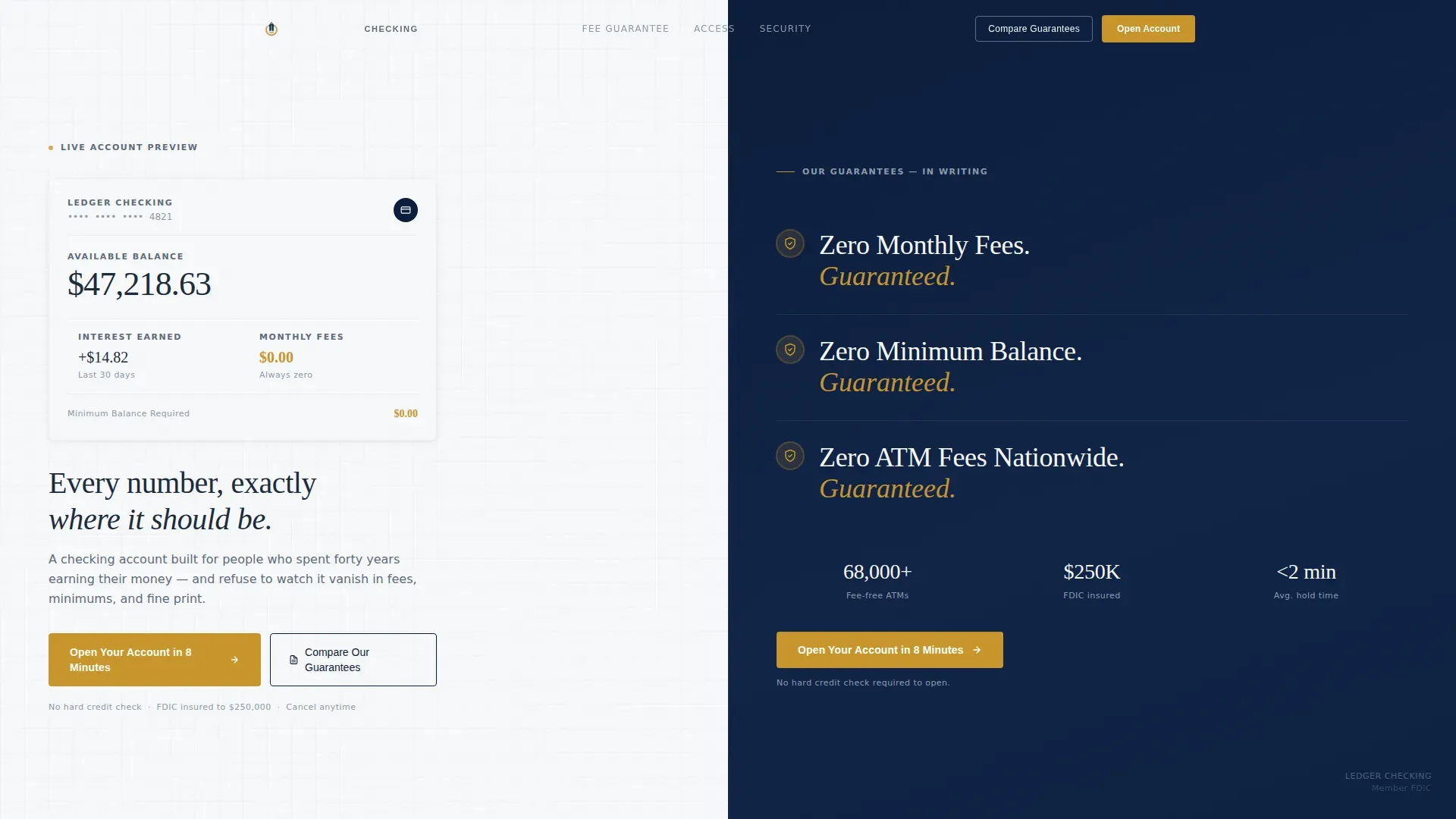 Senior Checking Account Landing Page Template