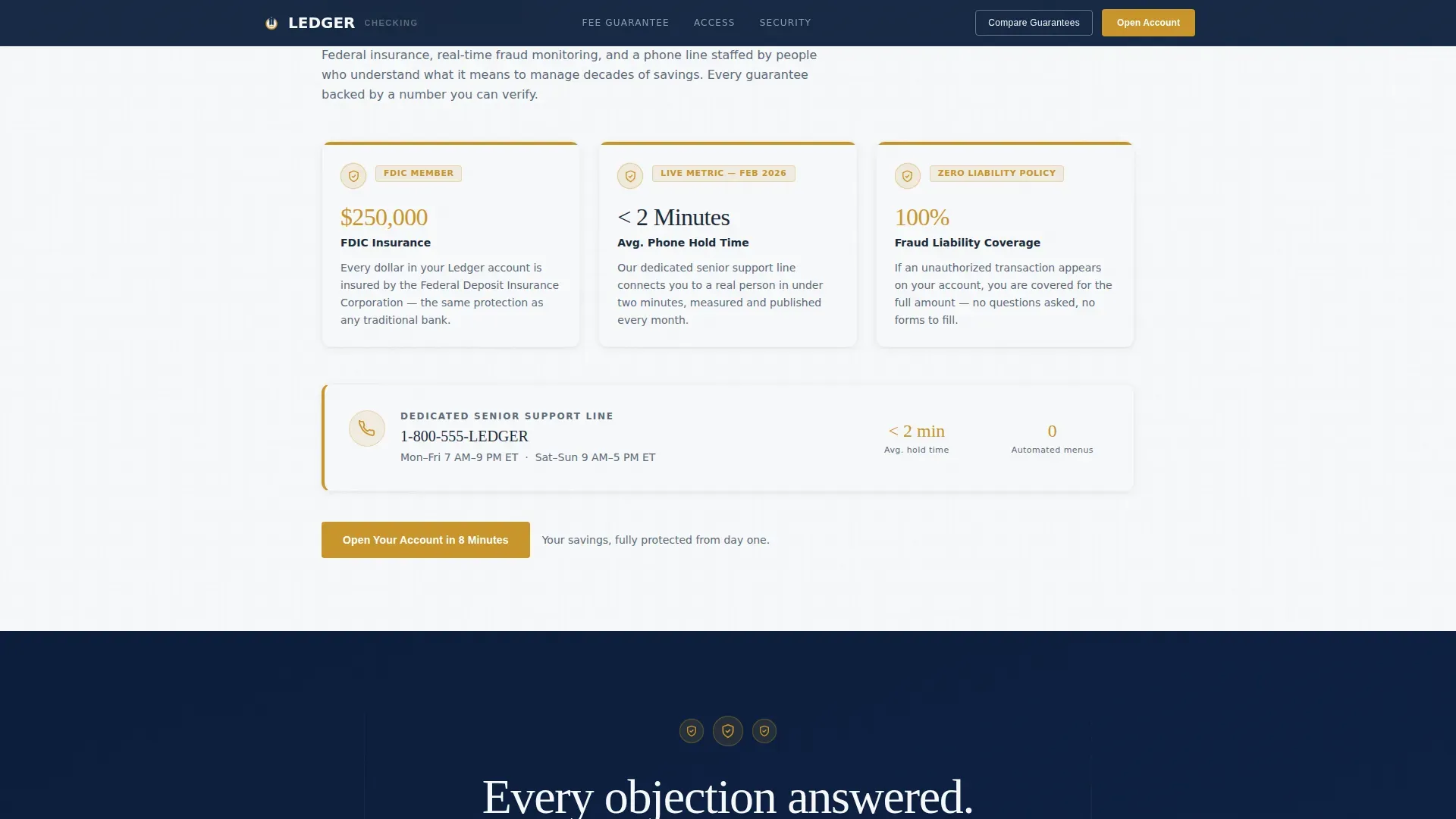 Senior Checking Account Landing Page Template