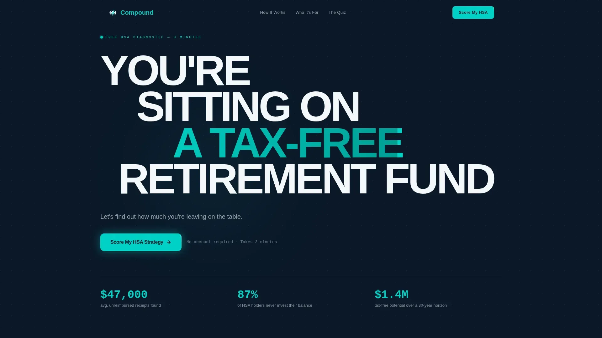 HSA Landing Page Template - Triple Tax Retirement Quiz