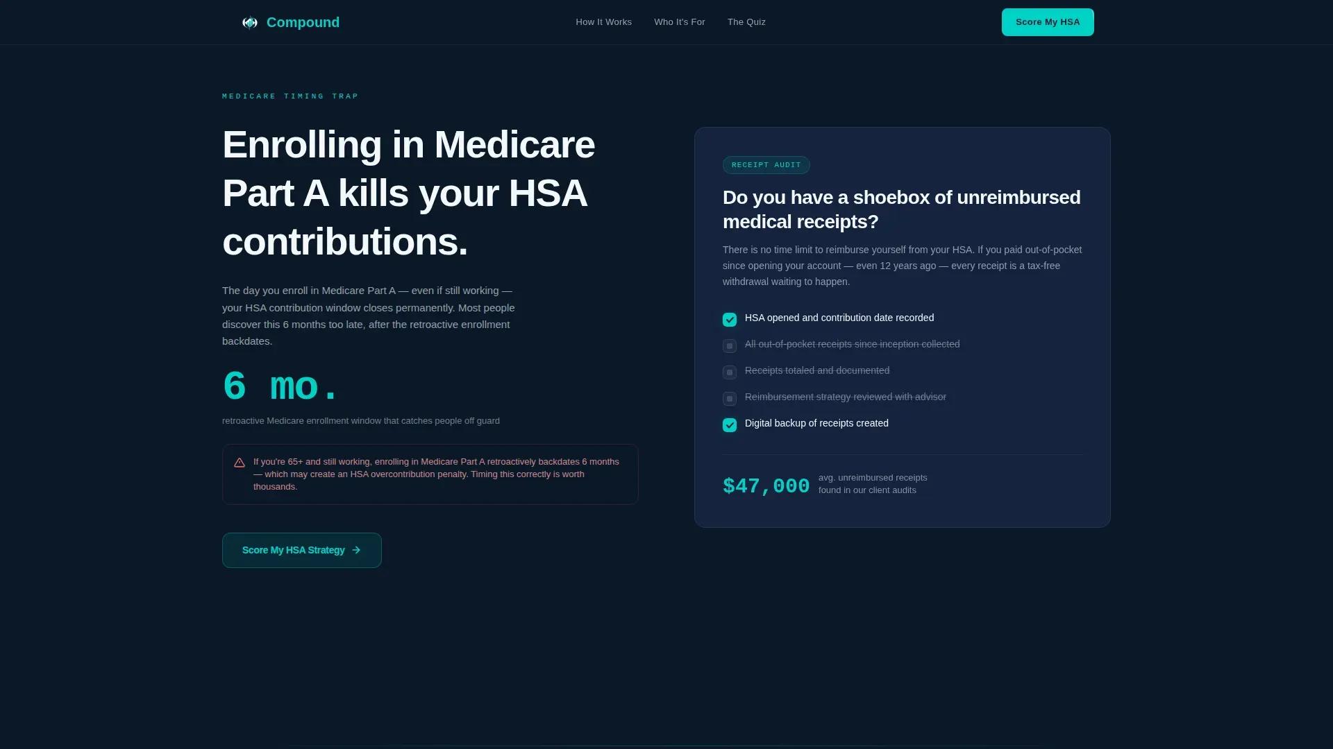 HSA Landing Page Template - Triple Tax Retirement Quiz
