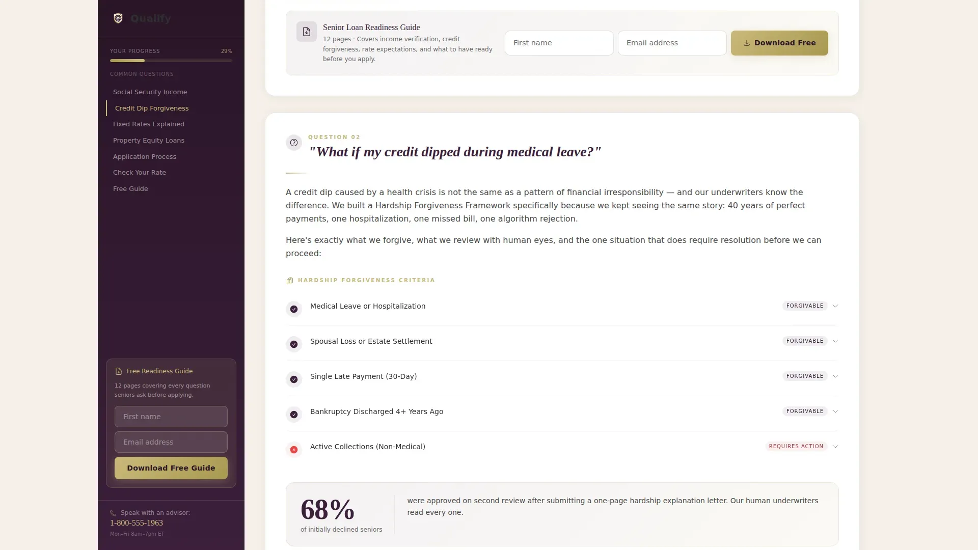 Personal Loan Senior Landing Page Template