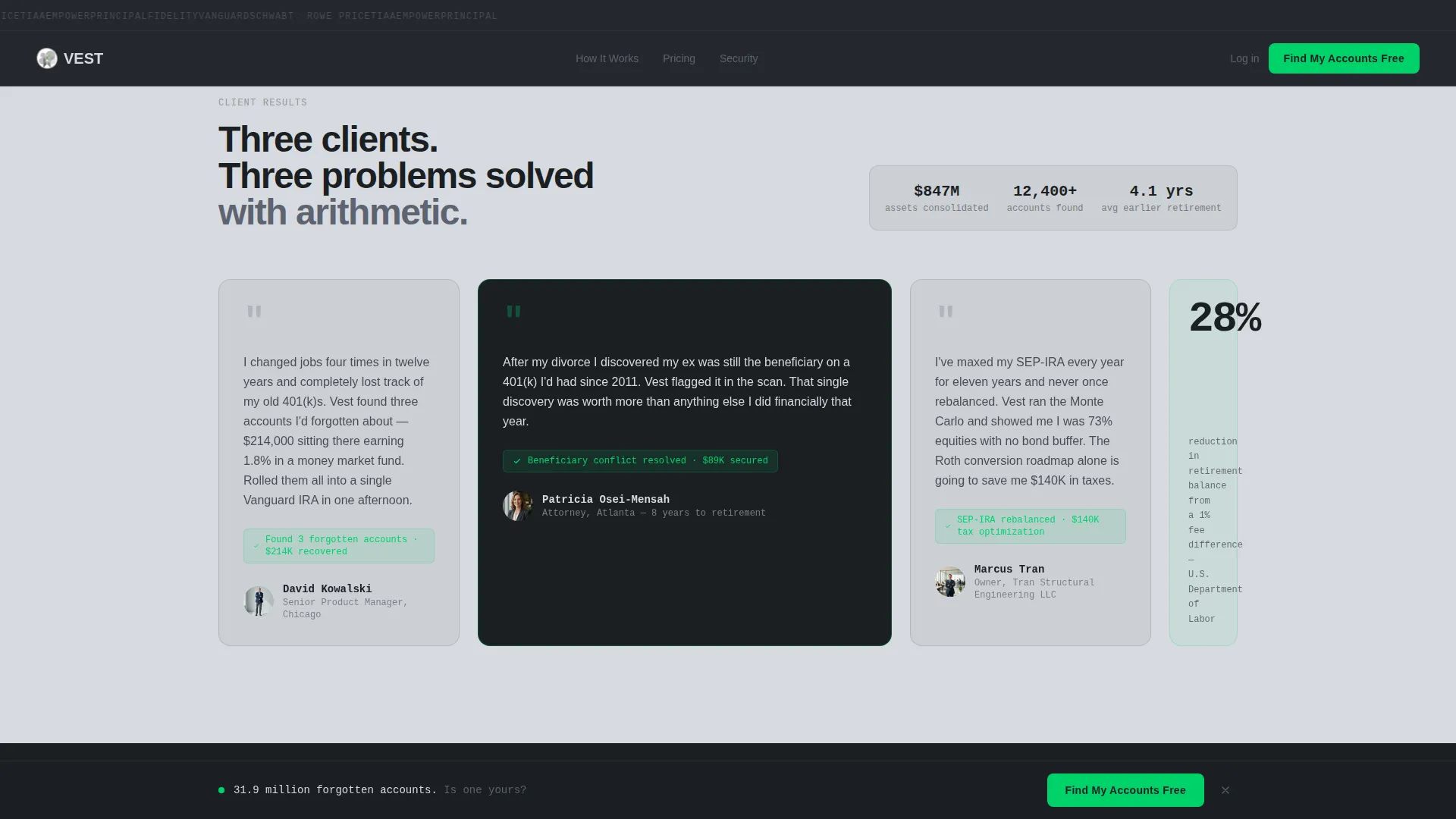 Retirement Landing Page Template | Data Command Finance