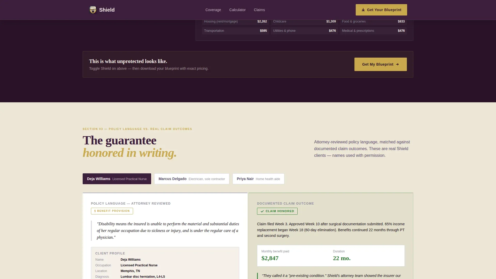Single Parent Disability Insurance Landing Page Template