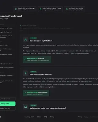 Single Parent Renters Insurance Landing Page Template