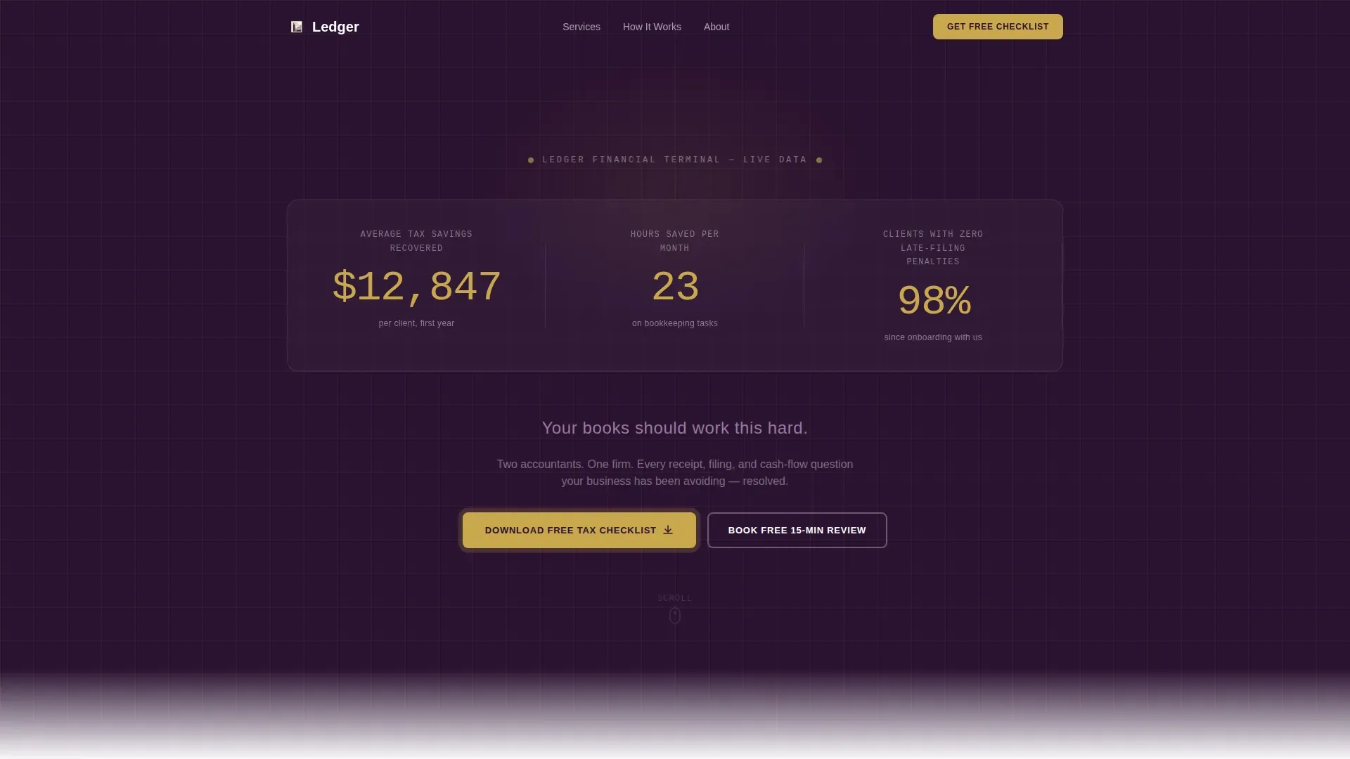 Accounting Business Data Landing Page Template