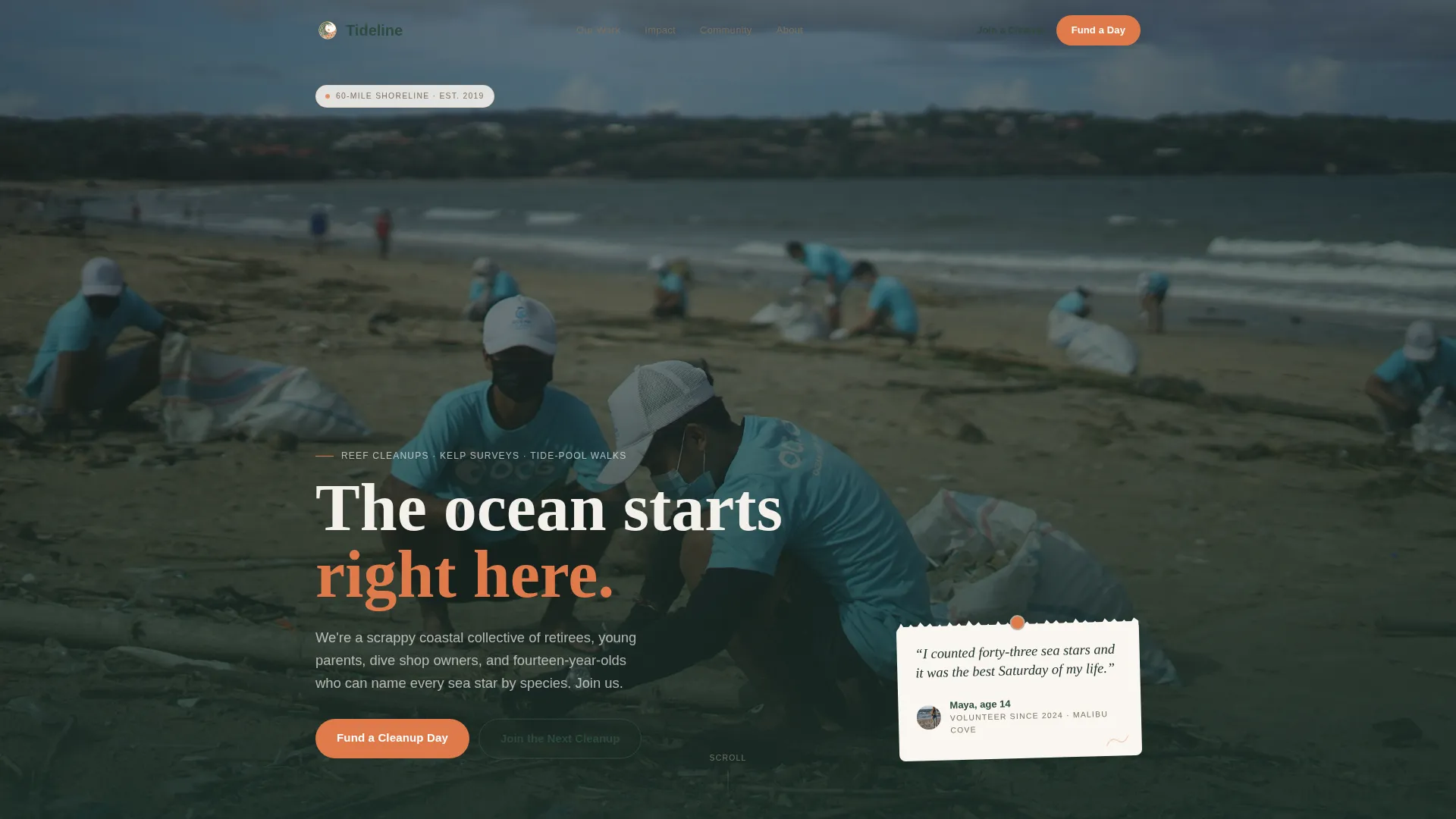 Ocean Conservation Fundraising Landing Page Template