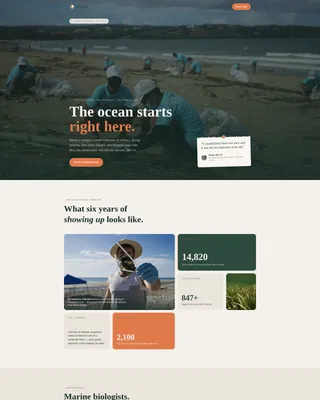Ocean Conservation Fundraising Landing Page Template