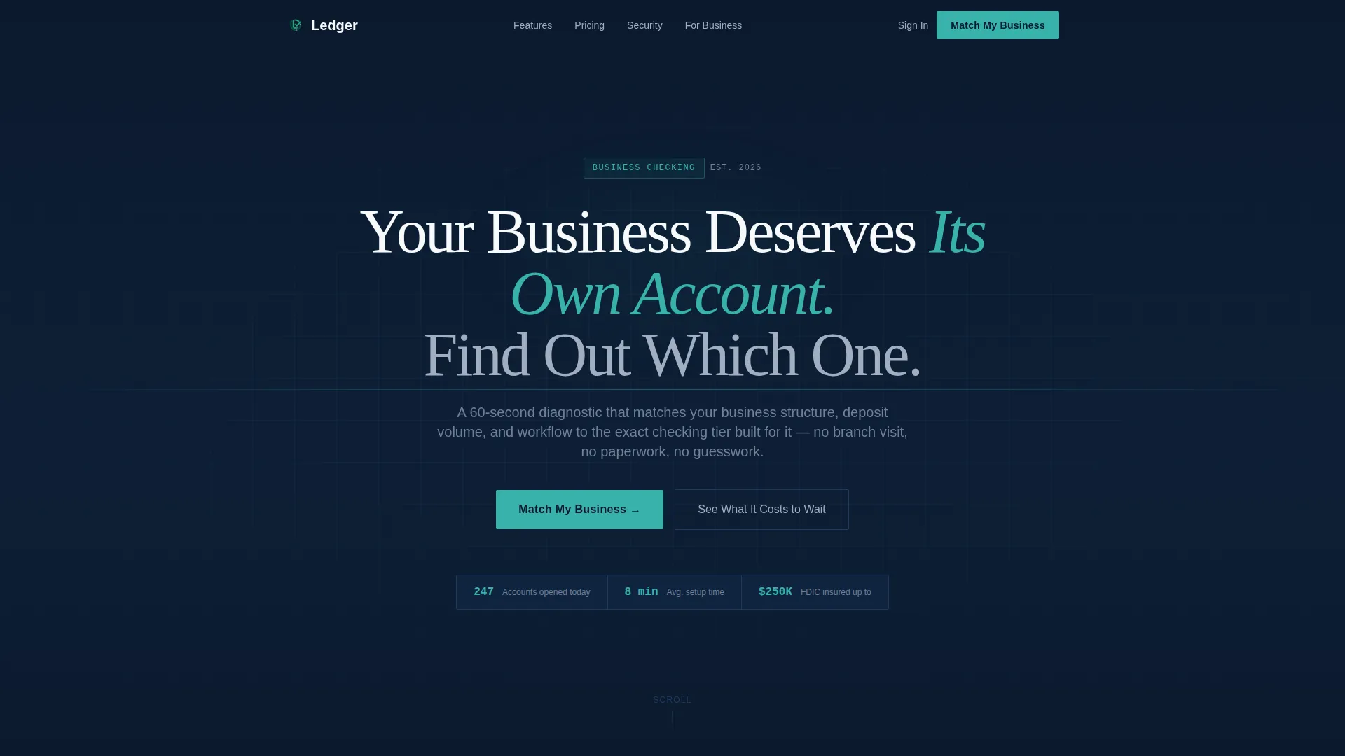 Small Business Checking Landing Page Template
