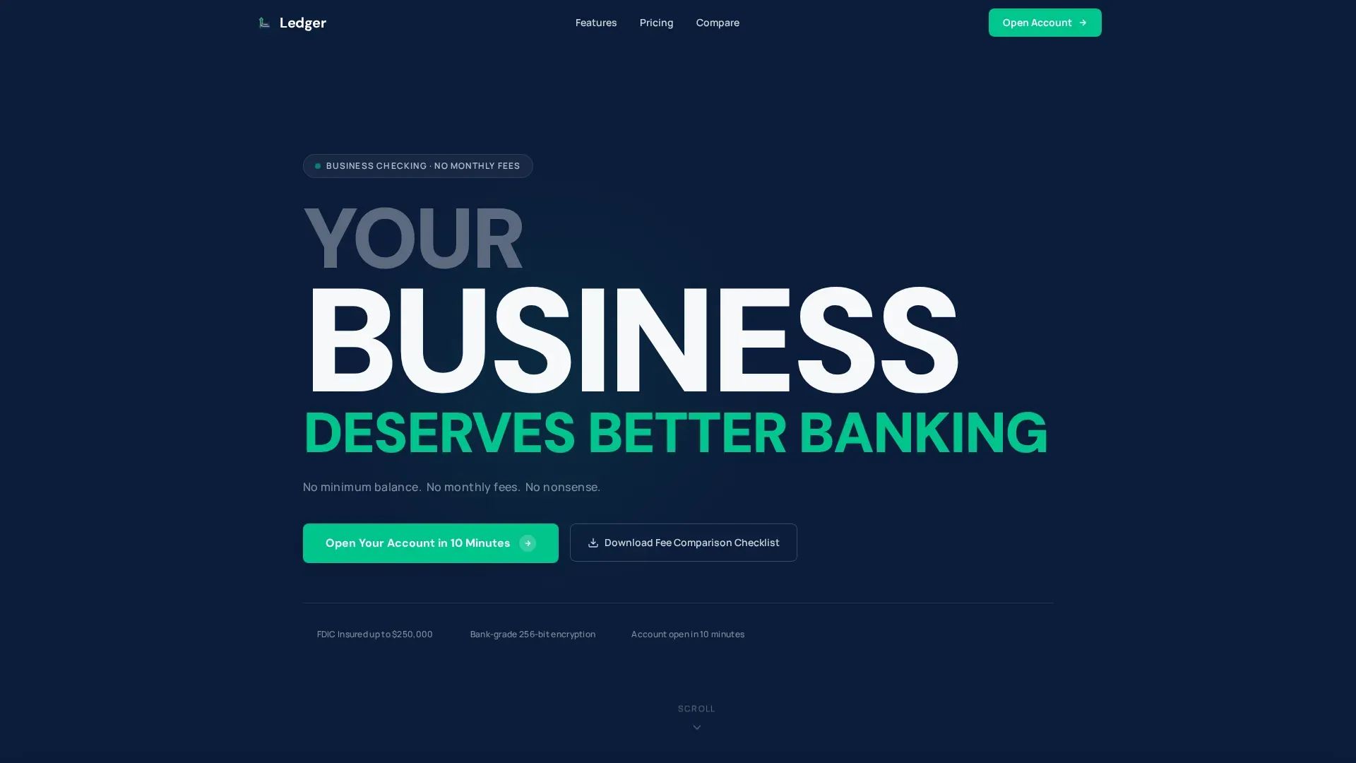 Checking Account Business Landing Page Template