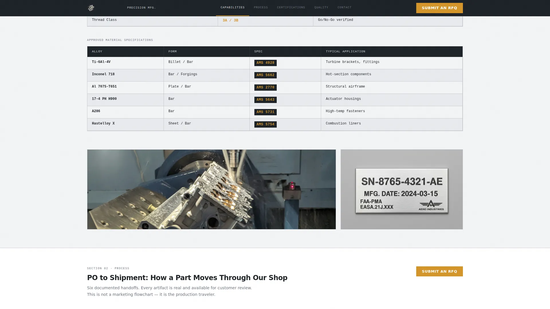 AS9100 Aerospace Machining Supplier Website Template
