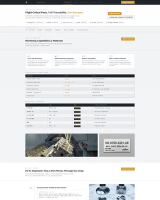 AS9100 Aerospace Machining Supplier Website Template