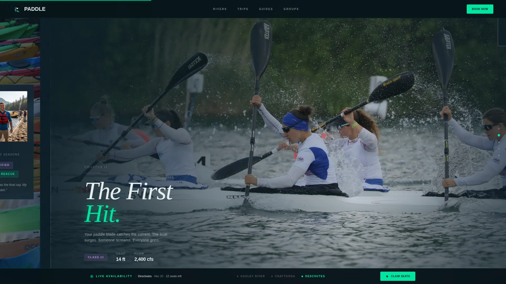 River Rafting & Kayaking Tour Booking Website Template