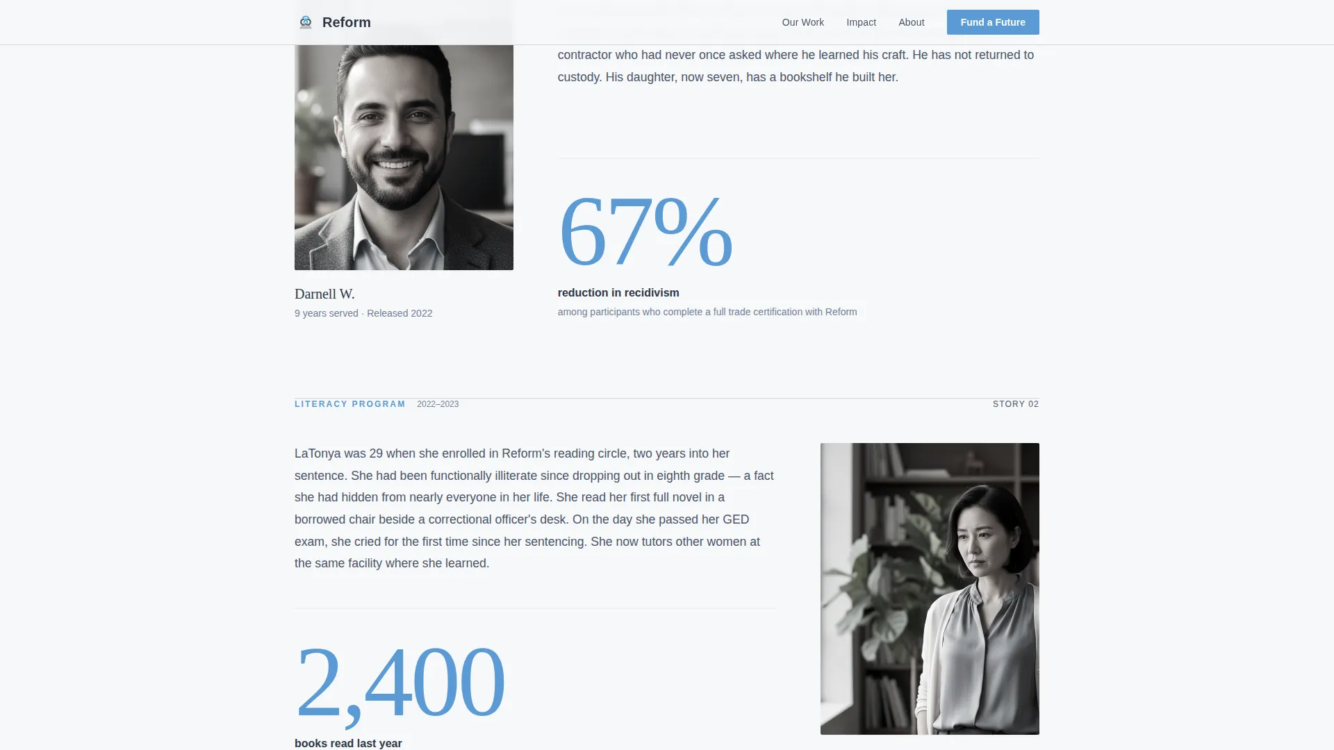 Prison Reform Nonprofit Blog Website Template