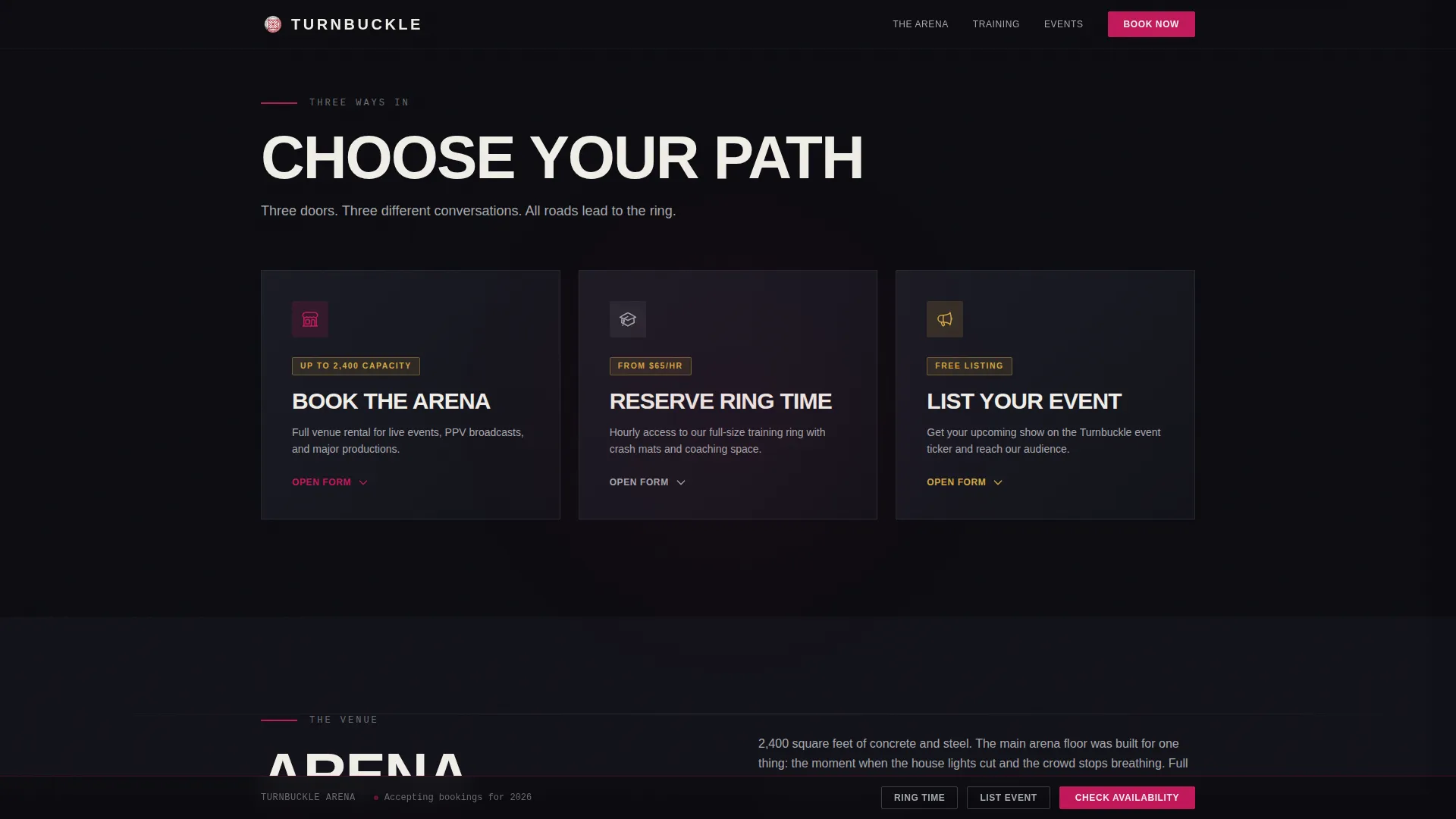 Wrestling Booking Website Template