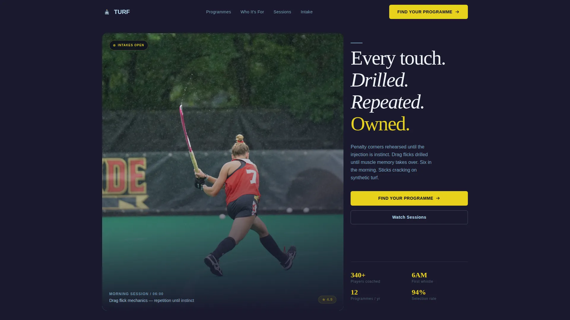 Field Hockey Coaching Landing Page Template